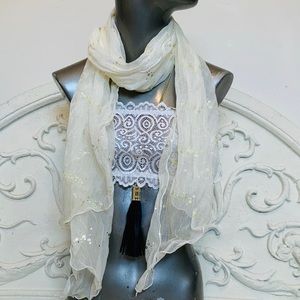 BoHo sequined diaphanous scarf head wrap